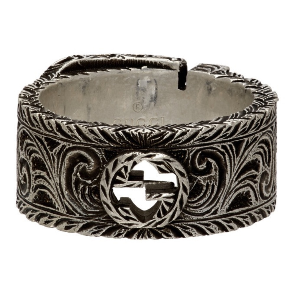 NIB Authentic Gucci Interlock Garden Ring Silver - Picture 4 of 4